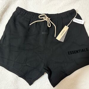 Fear of God Men Essential Men Jet Black Shorts NWT all sizes available